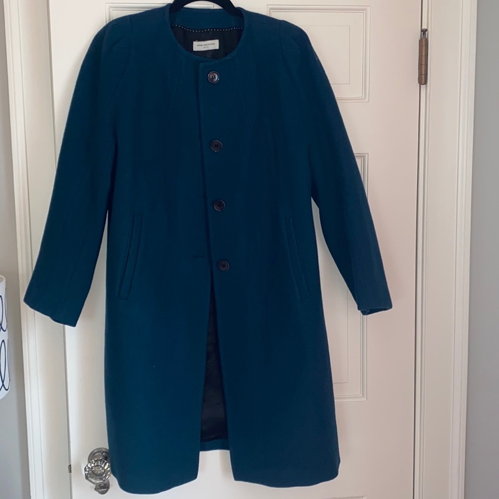 Dries van Noten Emerald Green Wool Coat